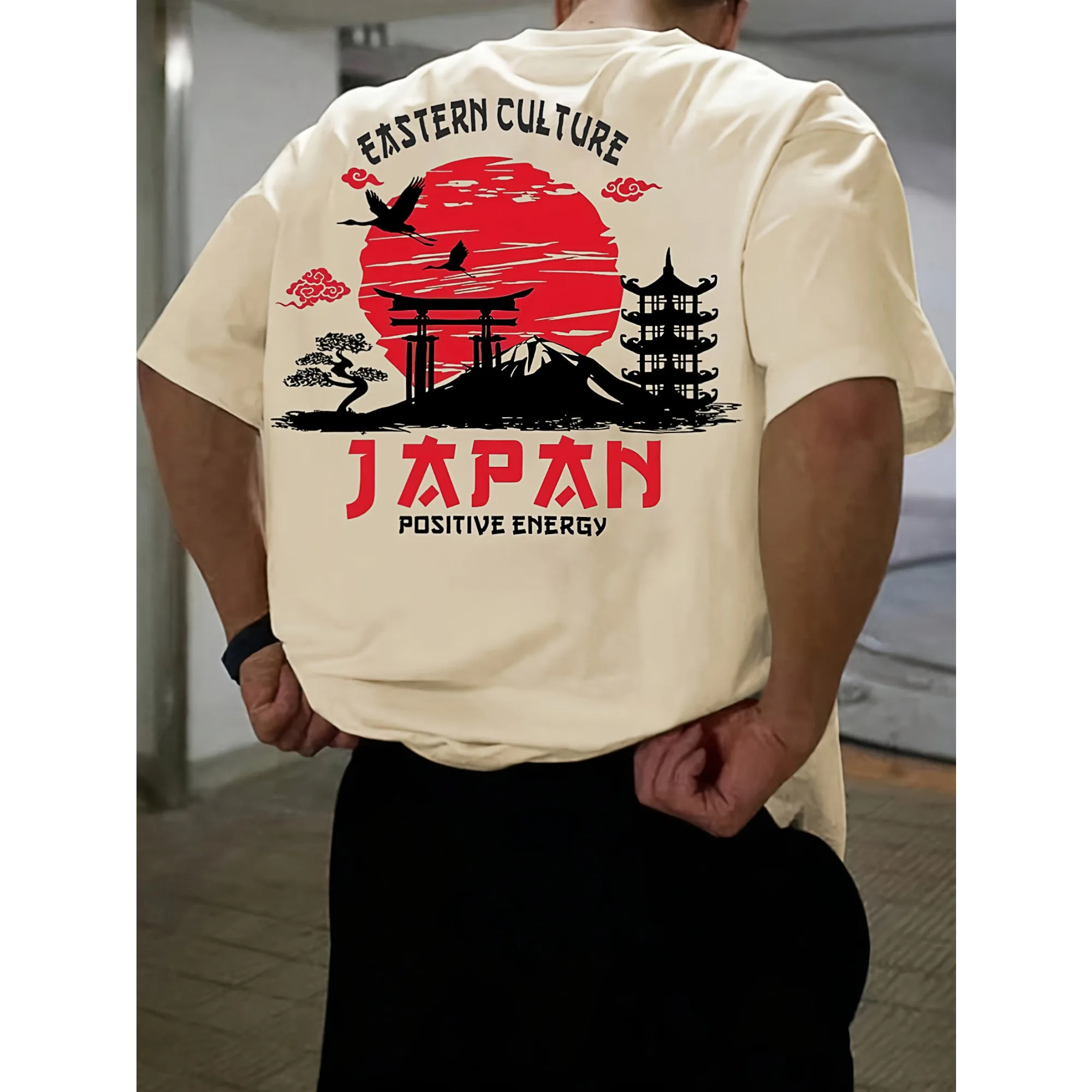 Men Women T-Shirt Eastern Culture Fuji & Torii Gate Graphic Tee Traditional Japanese Streetwear Casual Cotton Tops