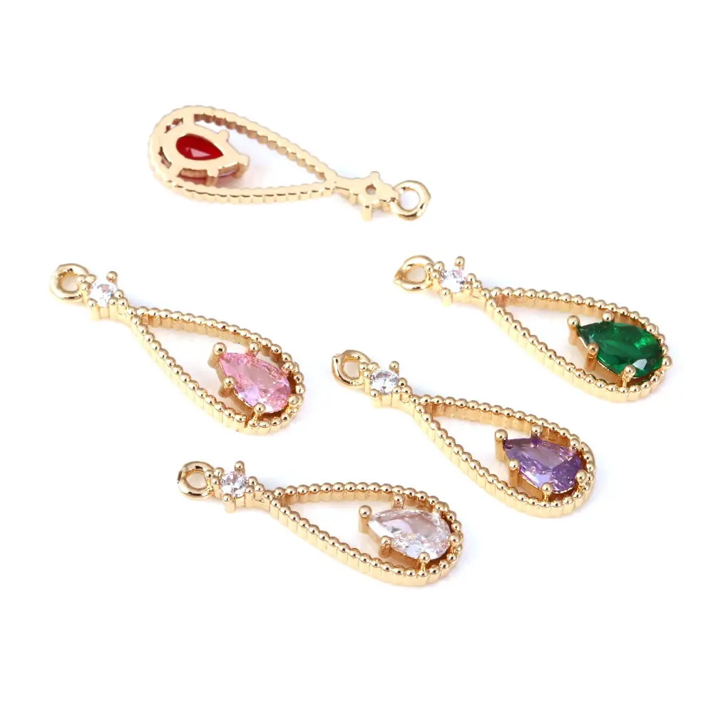 10PCS 18K Gold Color Drop Shape Charms Pendants High Quality Necklace Earrings Diy Jewelry Accessories Rosediy official-website - Image 2