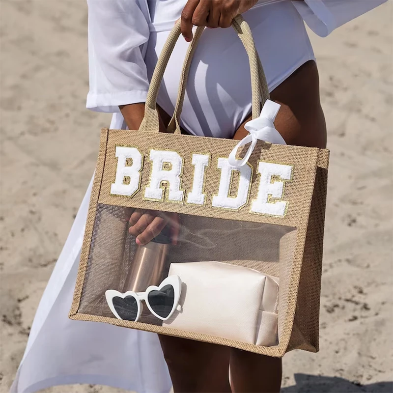 Bride beach Tote Bag boho destination wedding engagement Bachelorette hen Party Bridal Shower Honeymoon Gift Future Mrs Present