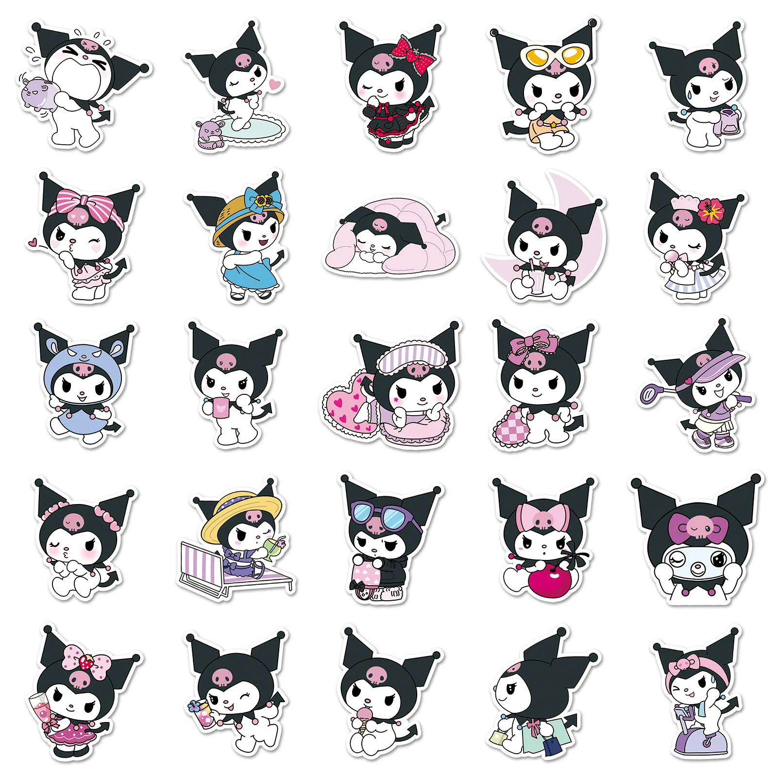 10/30/50PCS Kawaii Kuromi Sanrio Stickers Cartoon Leuke Guka Laptop Telefoon Gitaar Skateboard Stickers Waterdichte graffiti Decals