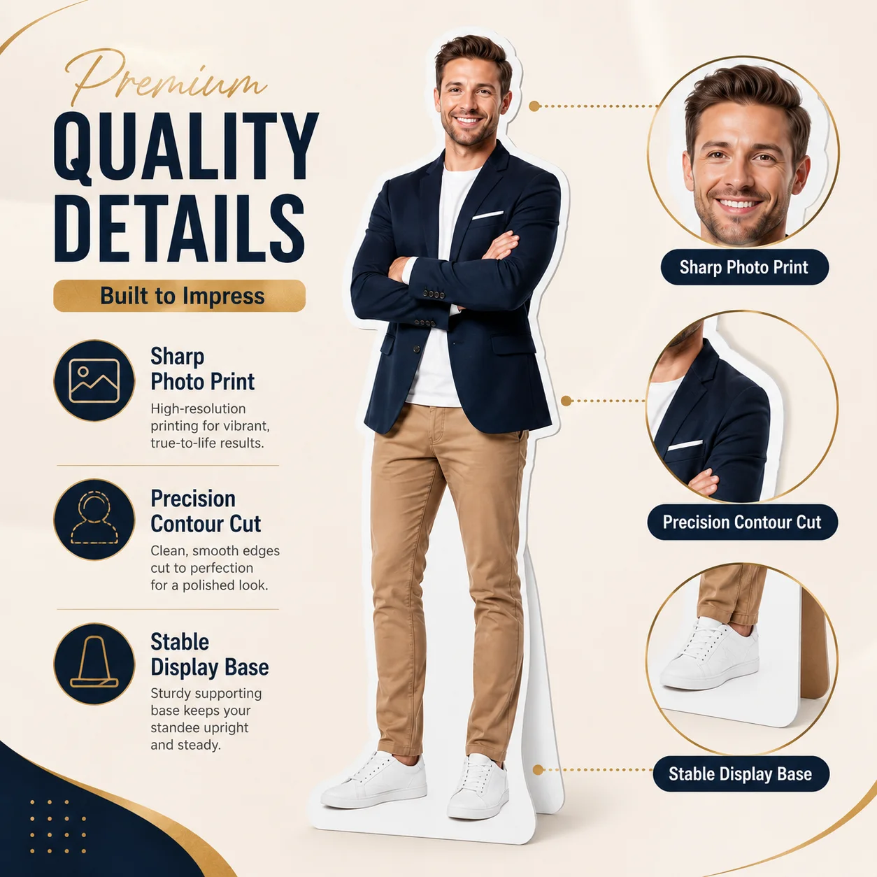 1 Stück Personalisierter Ganzkörper-Standee, Maßgefertigter Lebensgroßer Foto-Aufsteller für Geburtstag Hochzeit Weihnachten Heim-Dekoration Display – Detail 6