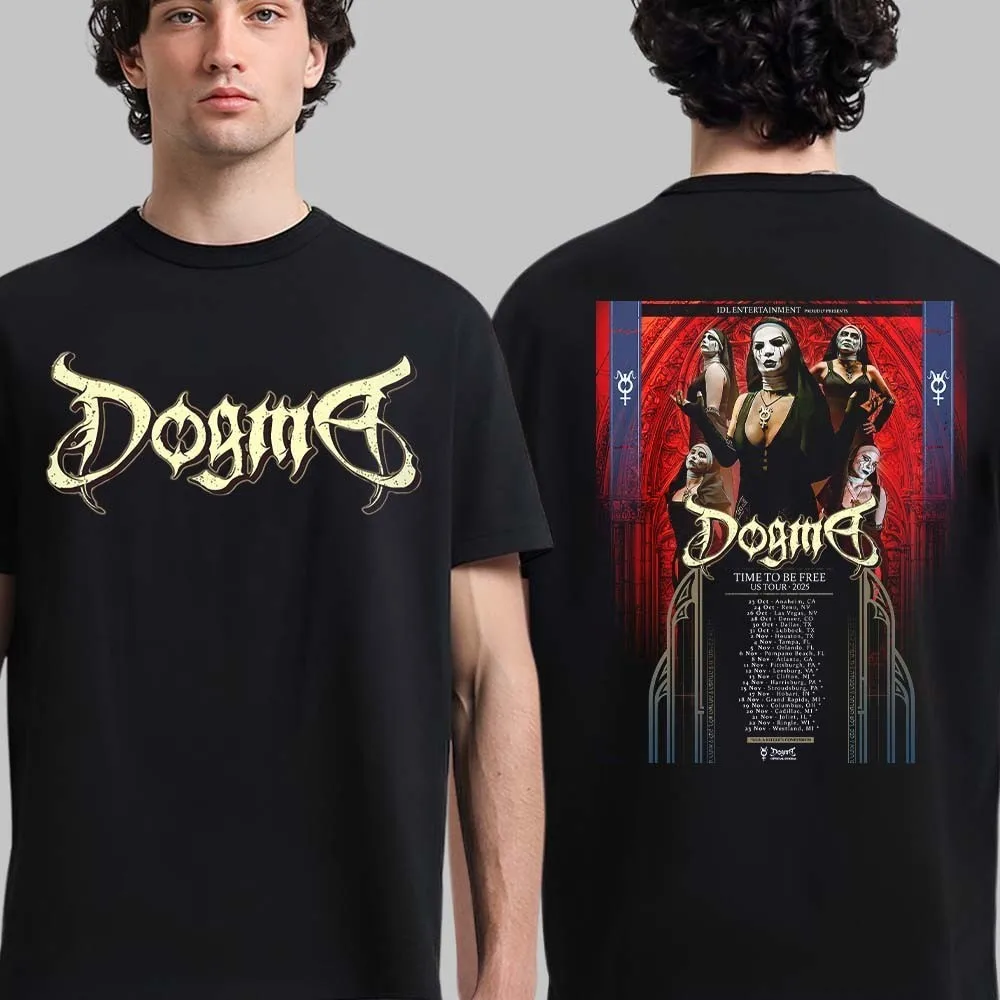 

Dogma Time To Be Free US Tour 2025 Двусторонняя футболка с расписанием и датами, все размеры S-4