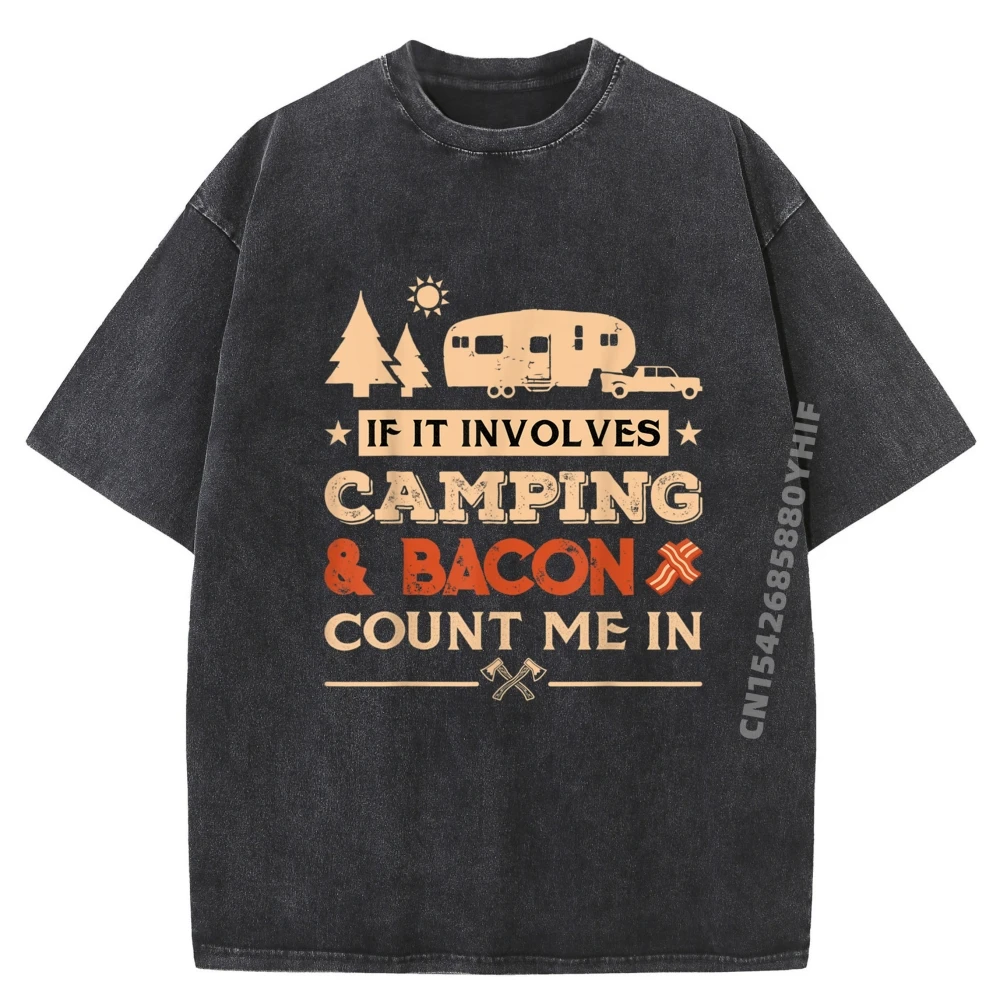 

If It Involves Кемпинг и топы и футболки Футболка в стиле хип-хоп Футболки с рисунком Женская потертая футболка большого размера