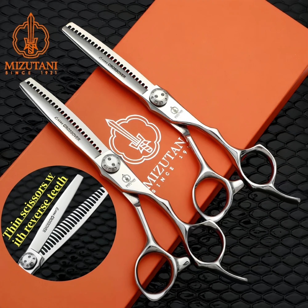 

Mizutani Professional Barber Scissors Reverse tooth thinning shears 30%-35% 440C 5.5-6-6.5inch Tools for cutting hair