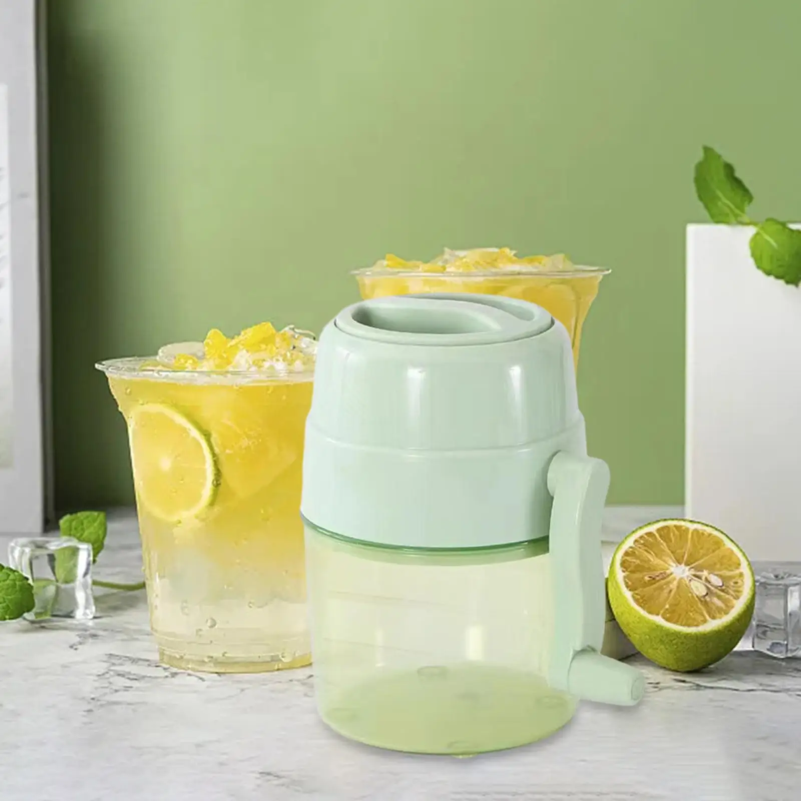 เครื่องบดน้ำแข็งแบบมือหมุนขนาดเล็กเครื่องทำกรวยน้ำแข็งบดน้ำแข็งเครื่องใช้ในครัวไสน้ำหนักเบาสำหรับใช้ในบ้านบาร์ห้องครัว