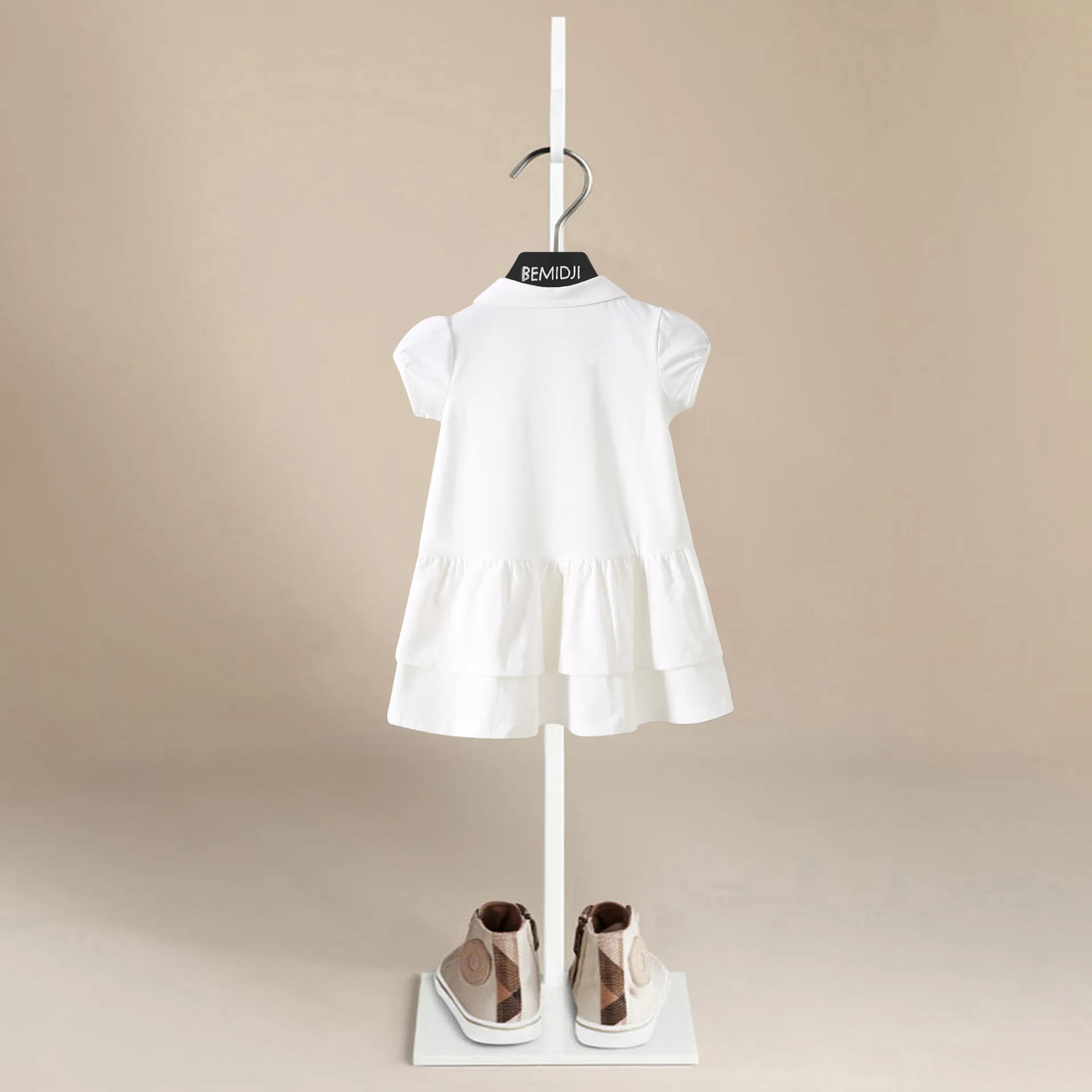 

Summer Polo Dress Kids Clothes Baby Girls Cartoon pink white Cake Dresses Children's Clothing Vestidos Cotton Preppy style