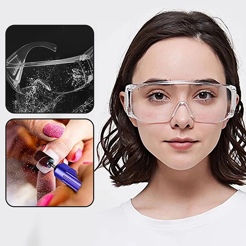 Safety Glasses Goggle Manicure Lab Protective Eye Wear Lens Workplace Anti-Dust Glasses Unisex Transparent Fog&Uv Resistant
