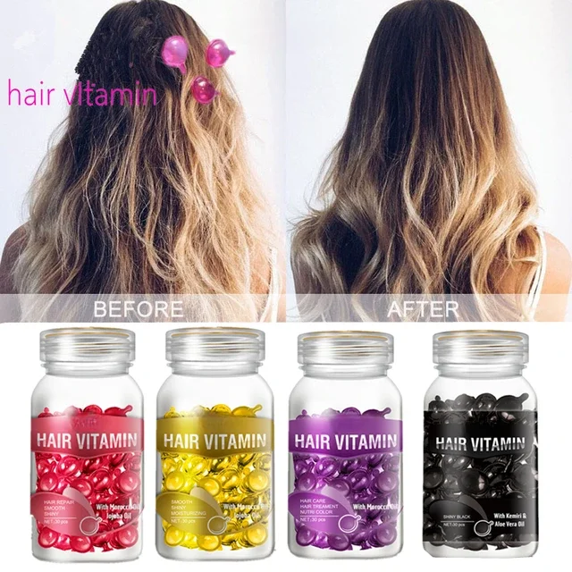 

New 2025 Hair Vitamin Capsule Moroccan Oil Keratin Complex Oil Smooth Shiny Hair Care Repair Damaged Hair Anti Loss