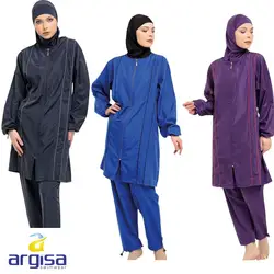 Argisa 7113 manica lunga Plus Size Full Burkini costumi da bagno musulmani 3XL-7XL Hijab costume da bagno islamico turchia donna grigio blu viola nero