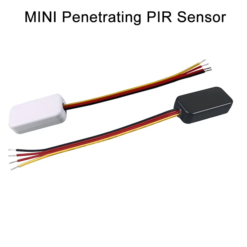 DC3-24V Mini Penetrable Microwave Radar Motion Sensor Switch - Auto Light On/Off, 30s Delay, Black/White for Closet, Corridor,