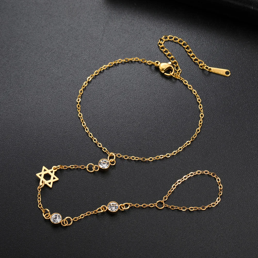 Dawapara Davidstern und Chai Armband Handkette Jüdisches Hexagramm Glücksbringer Judaica Schmuck Edelstahlschmuck – Detail 25