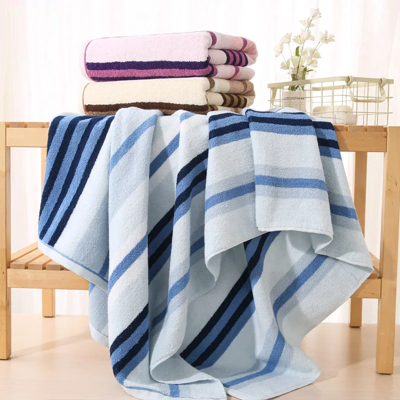 

Банное полотенце из чистого хлопка, мягкое впитывающее полосатое атласное мужское и женское банное полотенце большого размера, 80*80, домашний текстиль