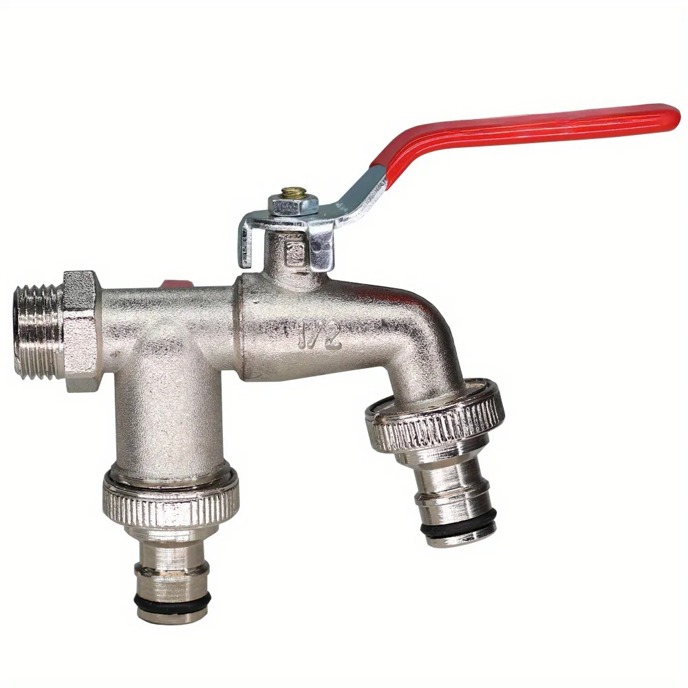 Classic Dual-Outlet Garden Faucet - Zinc Alloy, 1/2