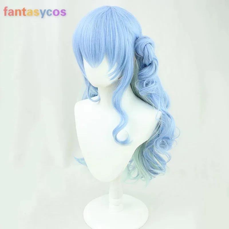 

VTuber Hoshimati Suisei Cosplay Wig Hololive Youtuber Suisui Cosplay Blue Long Culry Ponytail Synthetic Hair Costume Role Play