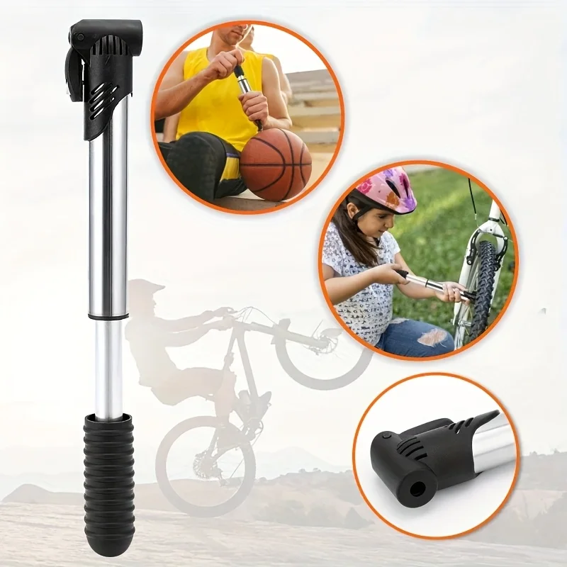 

Portable Mini Bicycle Inflator Silver Electric Air Pump for Mountain Road Bike Tire Repair Outdoor Cycling Equipment bike pump