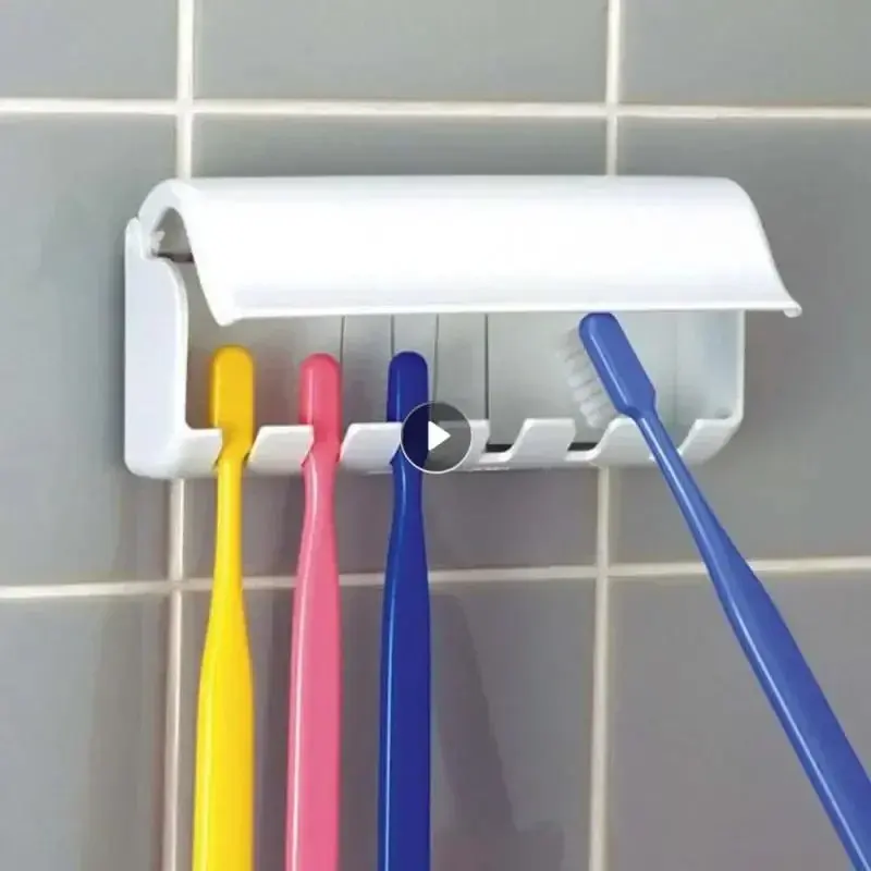 Six-hole Toothbrush Holder, Non-trace Strong Adhesive, Multi-head Toothbrush Holder Can Be Disassembled and Washed