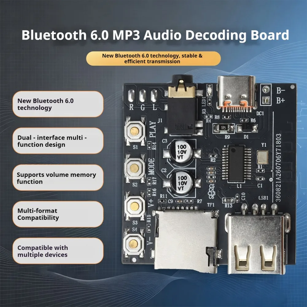 DC5V Bluetooth 6.0 MP3 Audio Decoding Board