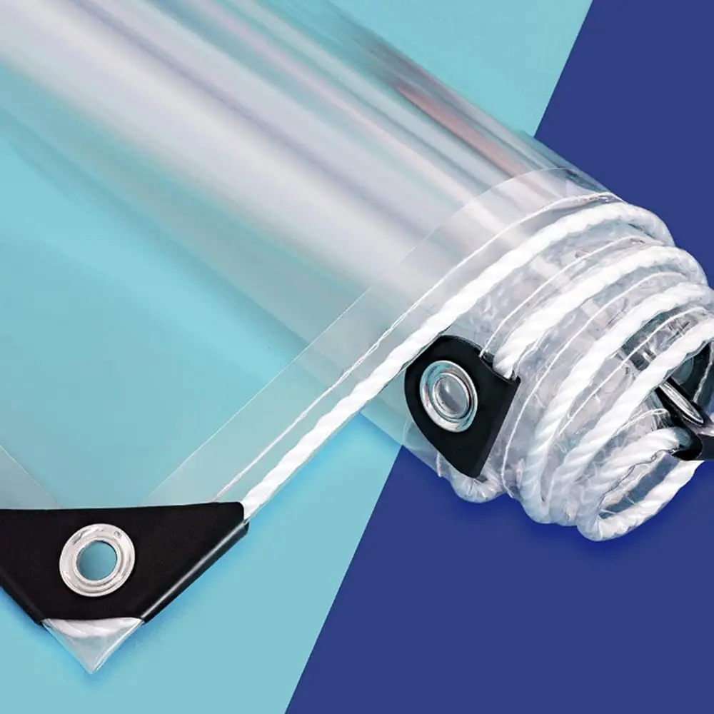 

Прозрачный водонепроницаемый брезент из ПВХ с втулками, 4х4 м, для защиты крыши и кемпинга.