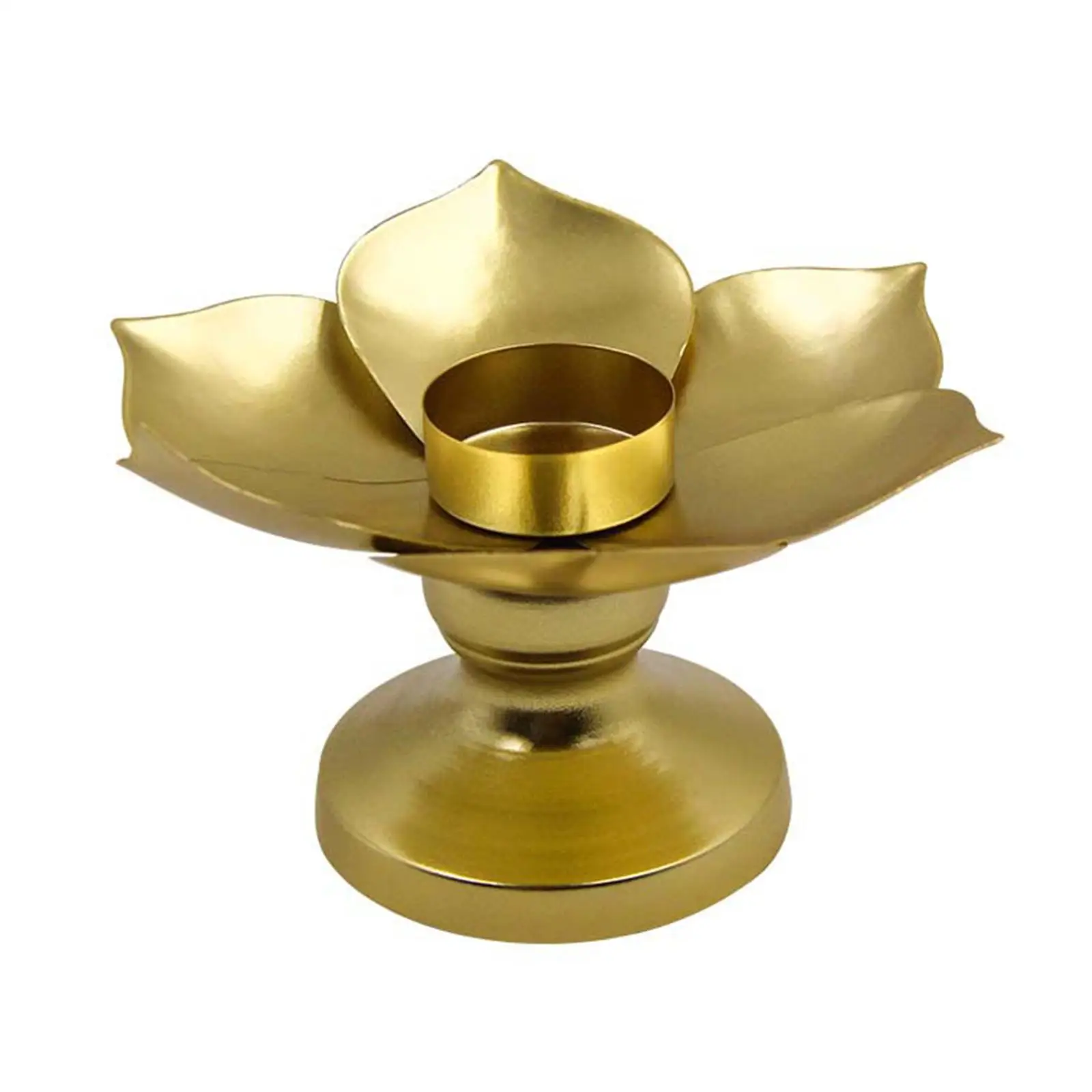 Iron Lotus Flower Candle Holder Tall Candlestick Tray Elegant Metal Decor for Any Room Wedding Table
