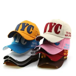 Vintage Washed Distressed Cotton Dad Hat Baseball Cap Polo Trucker Unisex Style Headwear Adjustable Letter NYC Sunscreen Cap