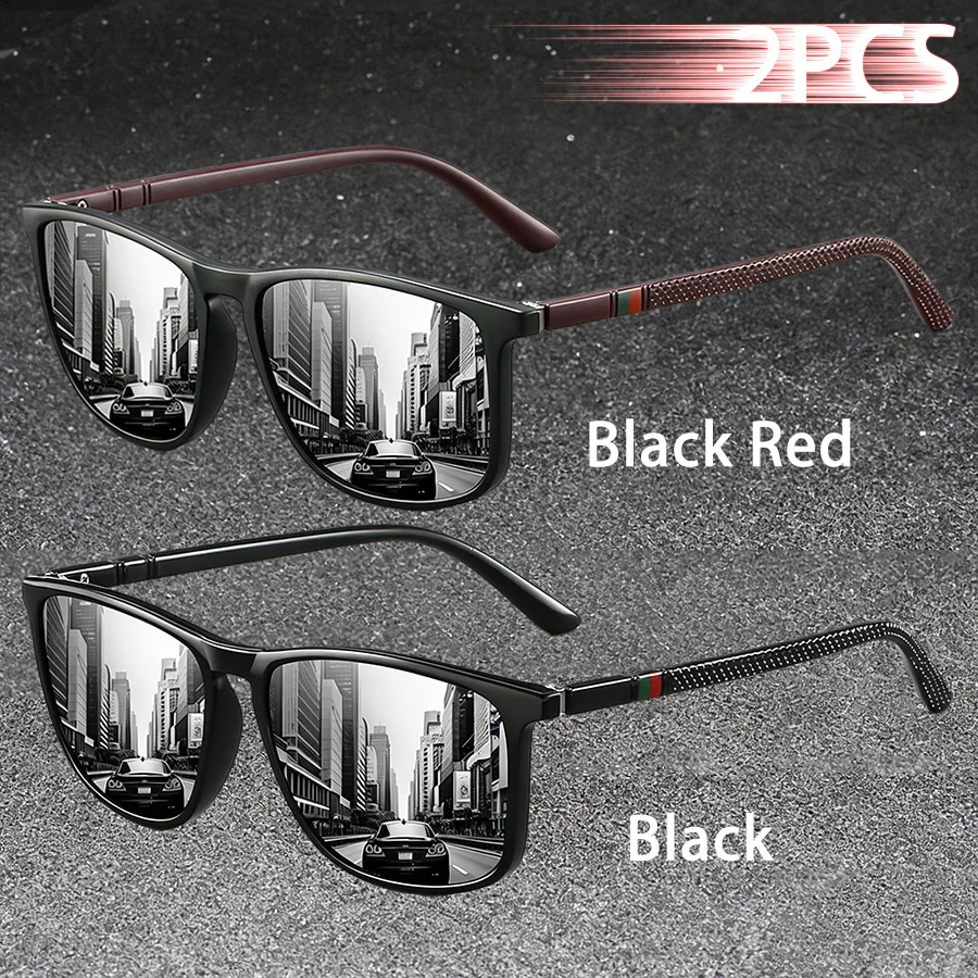 2 Stück Klassische Modische Sonnenbrille mit Buntem Streifendesign für Männer und Frauen zum Autofahren, Angeln und für die Freizeit, Marken-Designer Retro-Sonnenbrille – Detail 1