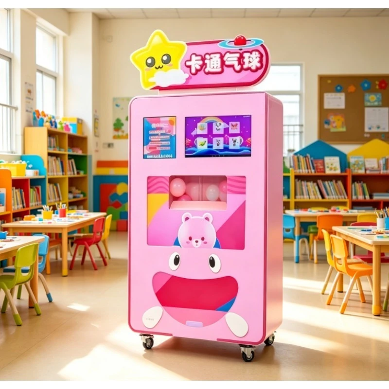 Commercial Automatic Cartoon Balloon Vending Machine Built In Auto Inflation Self Service Equipment
