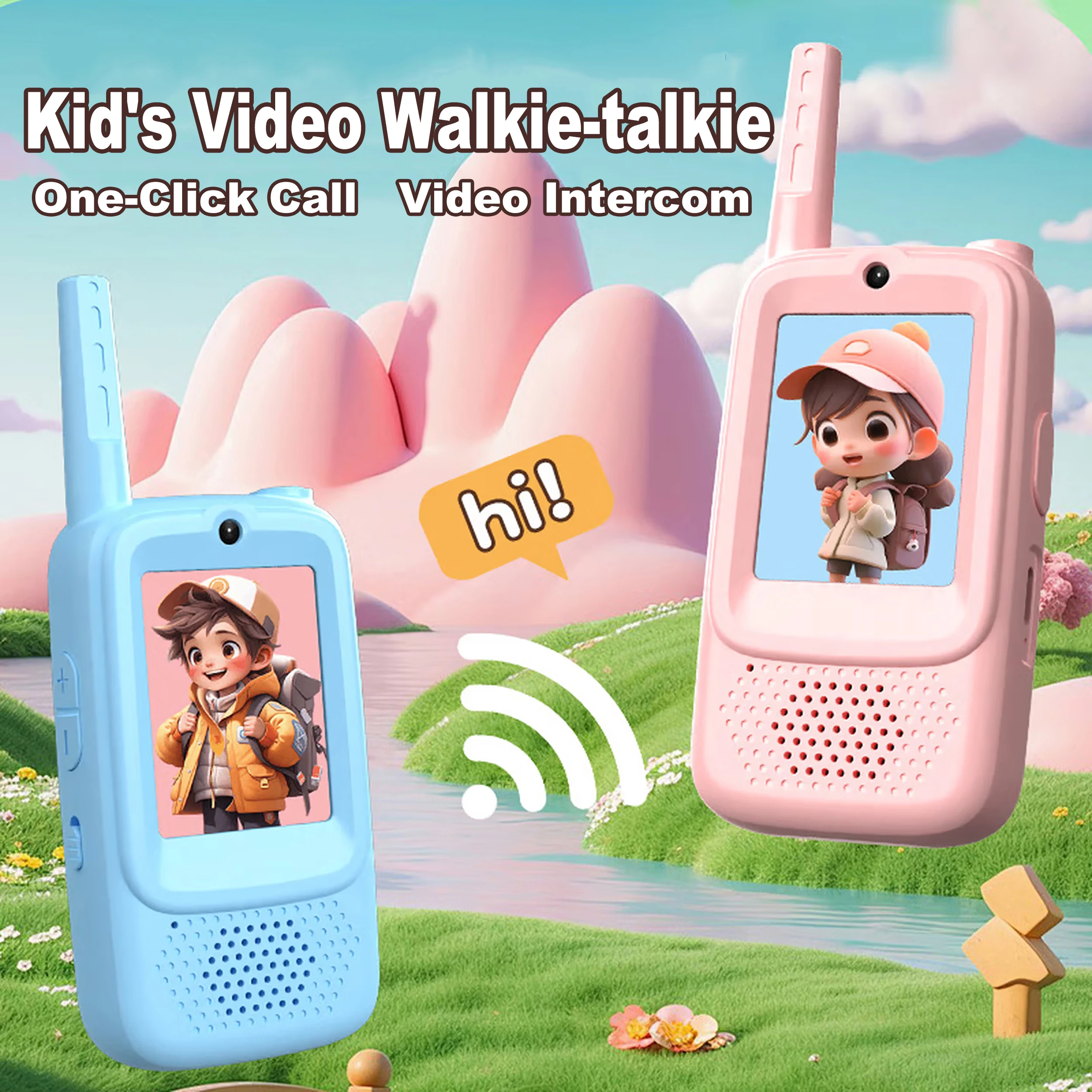 جهاز اتصال داخلي محمول بالفيديو للأطفال قابل لإعادة الشحن للأطفال من سن 3 إلى 12 عامًا ألعاب عائلية للأنشطة الخارجية والتخييم والمشي لمسافات طويلة