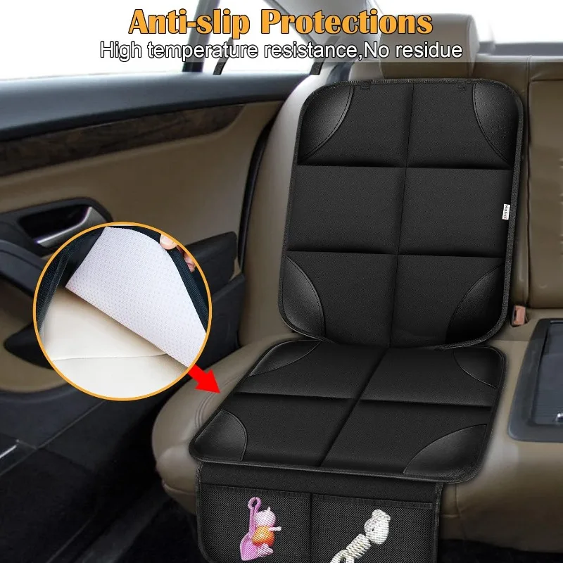 Protector de asiento de coche para asiento de coche infantil, cubierta de tela 600D con respaldo antideslizante, debajo del asiento de coche de bebé de marcas de presión