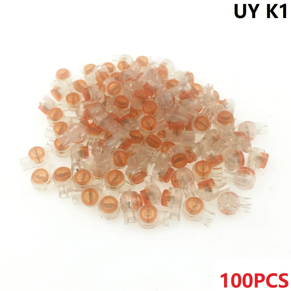 ALLSOME 100Pc Equivalent 3M Scotchlok UY2 K2 K1 Scotchlok Connector Grease Filling Butt Wire Line Terminal For Telephone Network