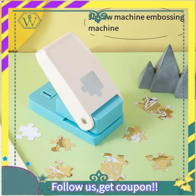 

НОВЫЙ 1-секционный дырокол-головоломка «сделай сам», дырокол, синий и белый для персонализированной головоломки, изготовление фотопазлов на заказ