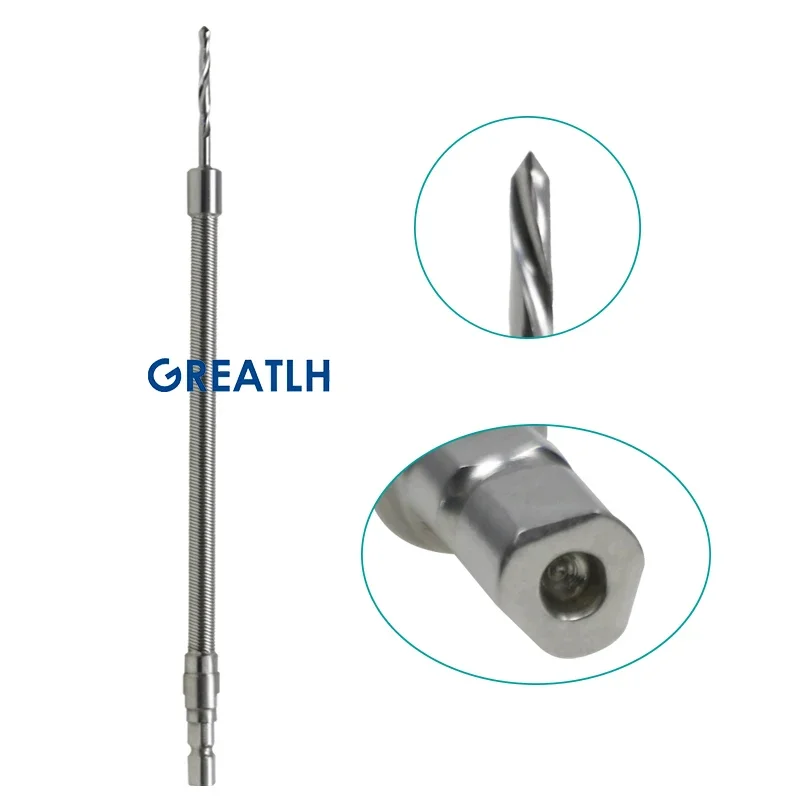 3.2mm Flexible Drill Bit Soft Drill Orthopedic Bone Drill Bit Pet Orthopedic Instrument Stainless Steel pet