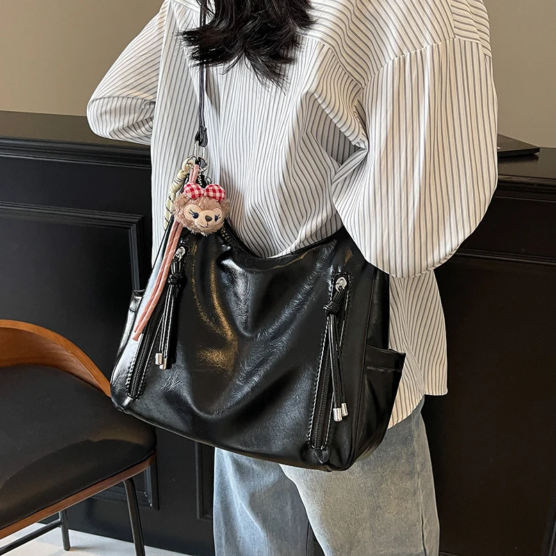 

Large Capaci Soft Leather Crossbody Bag Casual Commuter Tote Bag for Women Spring Summer Versatile Single oulder Bag