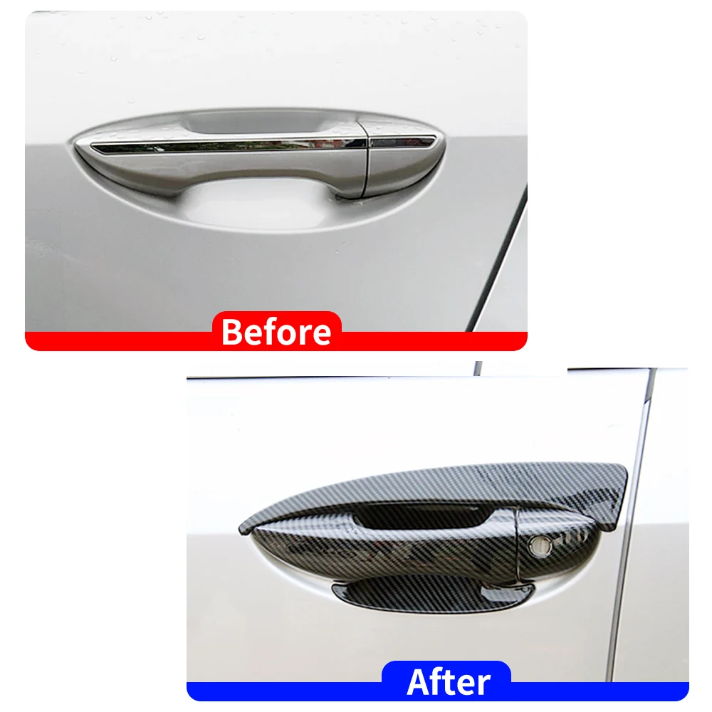 

For Toyota Corolla 2014-2018 Car Exterior Carbon Fiber Color Door Handle Cover Trim and Door Bowl Cap Anti Scratch Decor Sticker