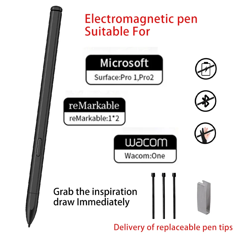 

Электромагнитная ручка для Microsoft Suface: pro1 pro2 ReMarkable1 2 Waecom OME Samsung Galaxy Tablet Tab L без Bluetooth