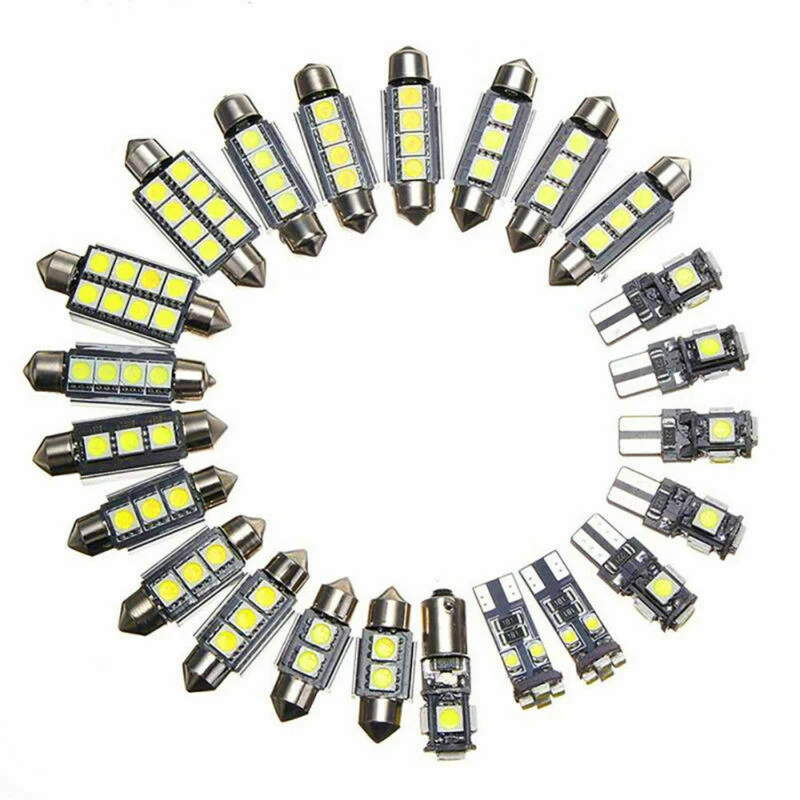 23Pcs LED Car Interior Light Dome Trunk Map License Plate Lamp Bulb Kit