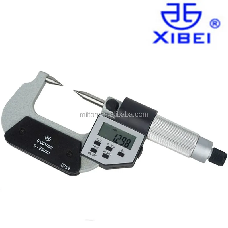 Xibei Brand 25MM 0.001MM IP54 Pointed Head Micrometer Digital Double Point Micrometers