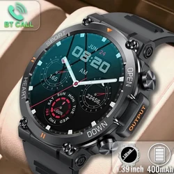 Smartwatch esportivo impermeável para homens, chamada bluetooth, fitness, monitor de saúde militar, IOS e telefone Android, 1.39 