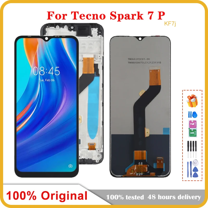 

6.8" Original For Tecno Spark 7P KF7j LCD Display Touch Screen Digitizer Assembly Brand New Repair Replacement Parts KF7j LCD