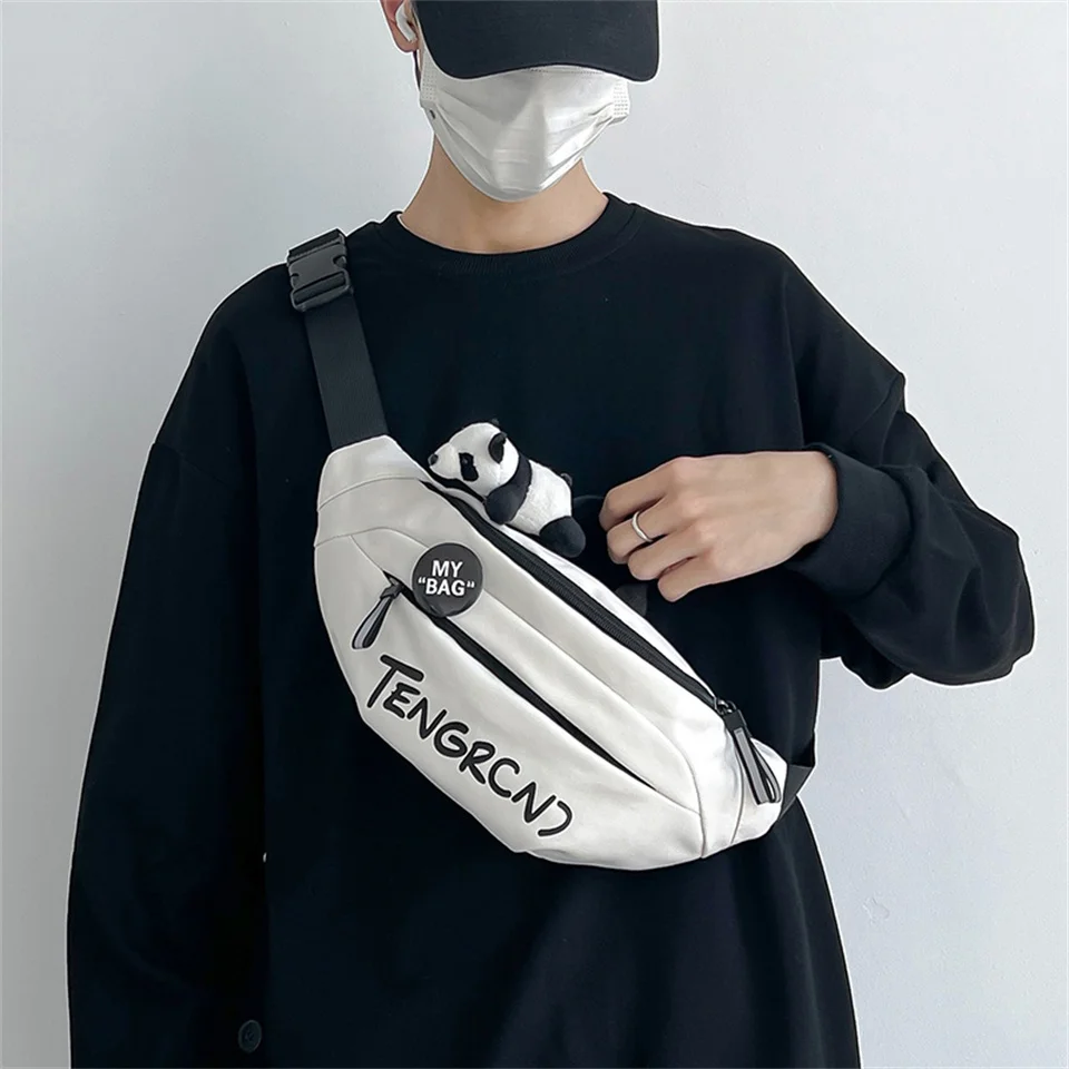Pacotes de Peito de Nylon Versátil Masculino, Leve, Impermeável, Simples, Pacotes de Cintura, Lazer, Moda, Crossbody, Homem, Movimento, Designer