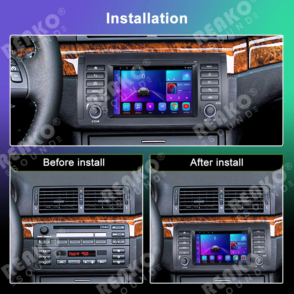 REAKOSOUND CarPlay Android Auto Car Radio for BMW 5 E39 1995 - 2003 E53 X5 M5 4G Multimedia Player GPS 2din Autoradio Head Unit