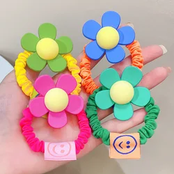 New Women Colorful Flowers Rubber Band Elastic Hair Bands Korea Headband Headdress for Girls Kids Hair Accessories Ornaments