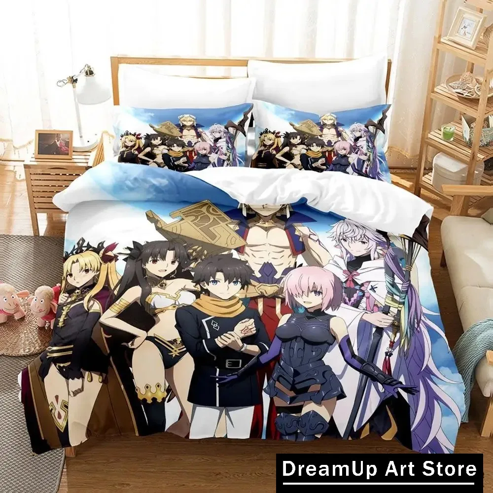 GameFate Grand Order Anime Bedding Set Quilt Cover Bed Cover with Pillowcase Twin Single Queen King Size Boys Adult Home Textile