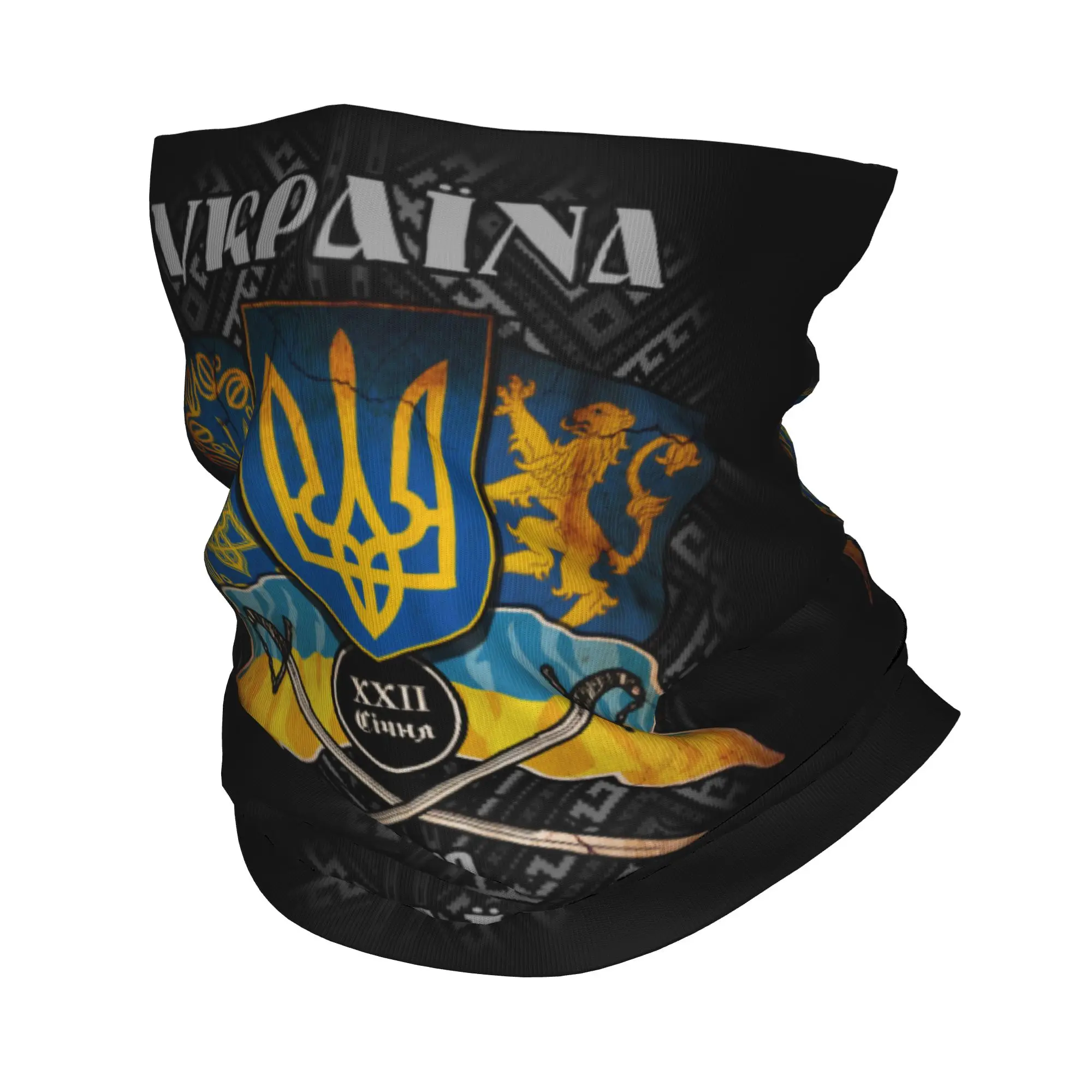 Coat Of Arms Ukraine Flag Bandana Neck Gaiter for Hiking Running Women Men Wrap Scarf  Headband Warmer Face Scarf Cover