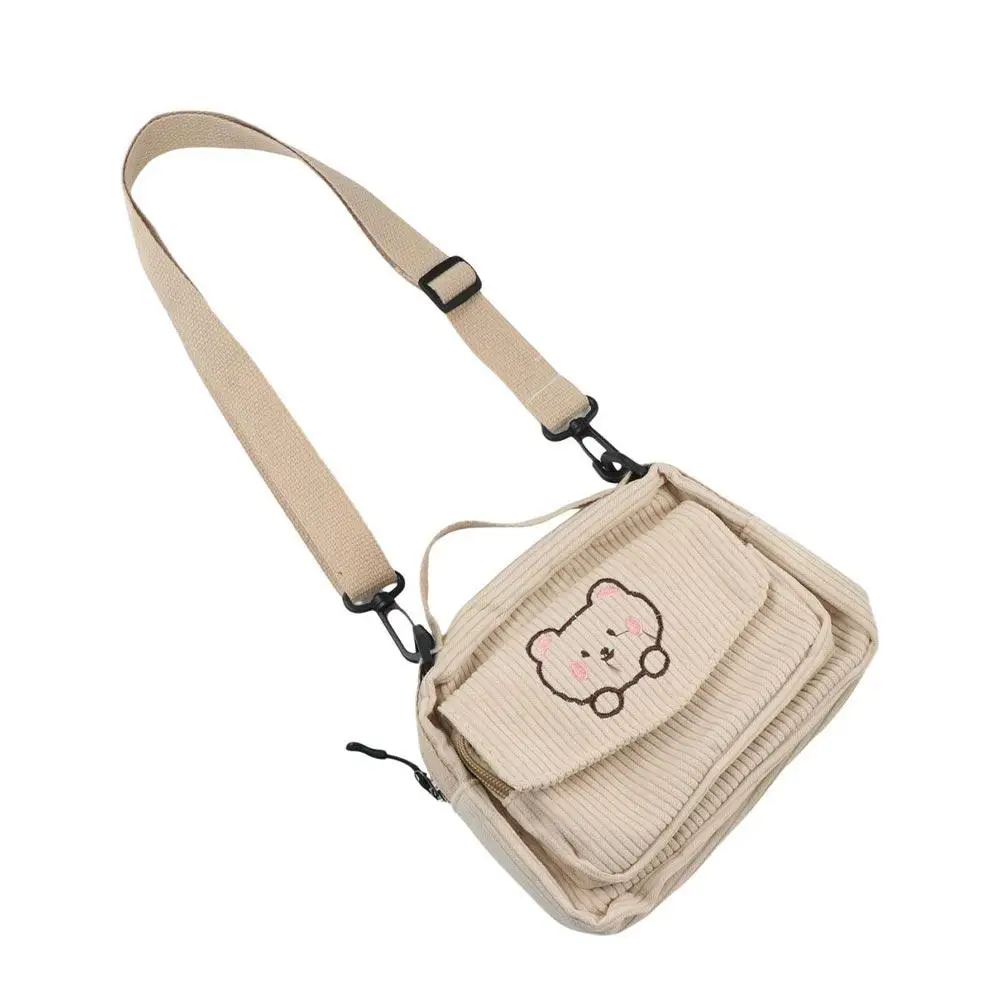 

For Student Cute Solid Color Shopping Over The Shoulder Zipper Mobile Phone Bag Canvas Bag Women Handbag Messenger Bag