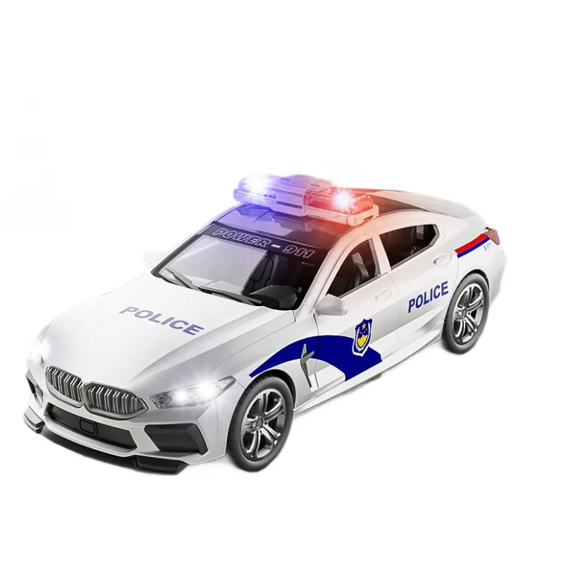1:32 محاكاة BMW M8 سيارة الشرطة نموذج سيارة مع الصوت والضوء عالية محاكاة الاطفال هدية مجموعة هدايا الاطفال #6