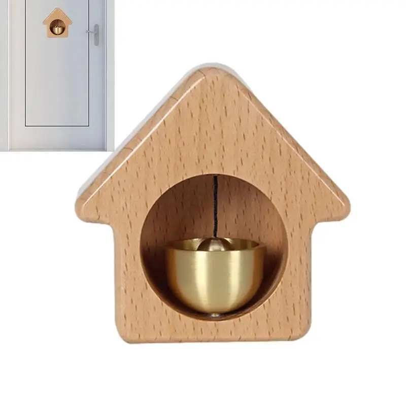 

Wood Doorbell Chime House Shaped Door Chime For Business Magnetic Wood Doorbell Shopkeepers Doorbell For Door Opening Door Chime