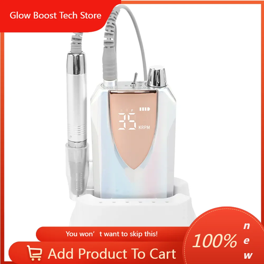 

NYHigh Quality Professional Brushless Motor 35000 RPM Cordless Variable Speed Professional Portable Electric Nail File Drill