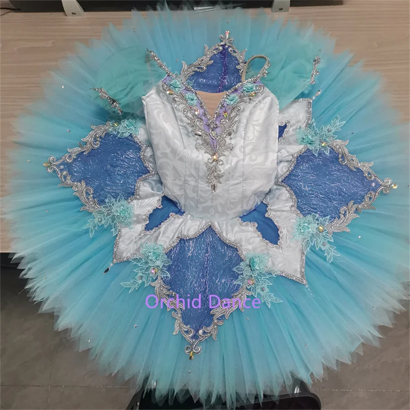 

Classical Professional High Quality Custom Color Kids Girls Adult Women Performance Wear Exquisite Blue Ballet Tutu