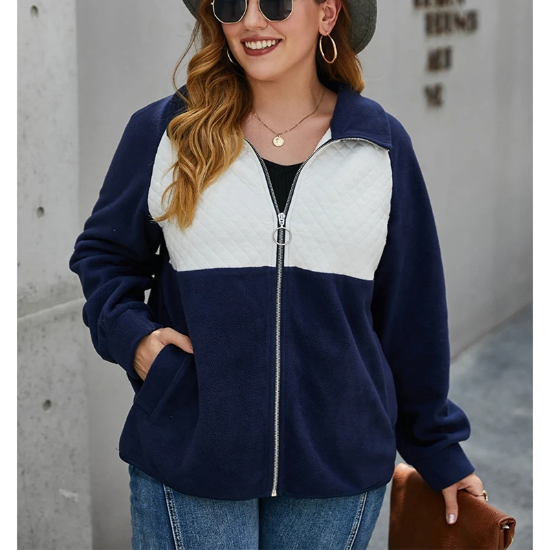 

Женское пальто-кардиган на молнии с лацканами и карманами для отдыха, длинный рукав, большой размер, модное, новое, зимнее.