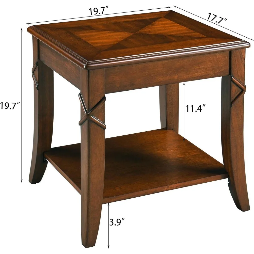 Set of 3 Mid-Century Modern Solid Wood Coffee and Side Tables for Living Room